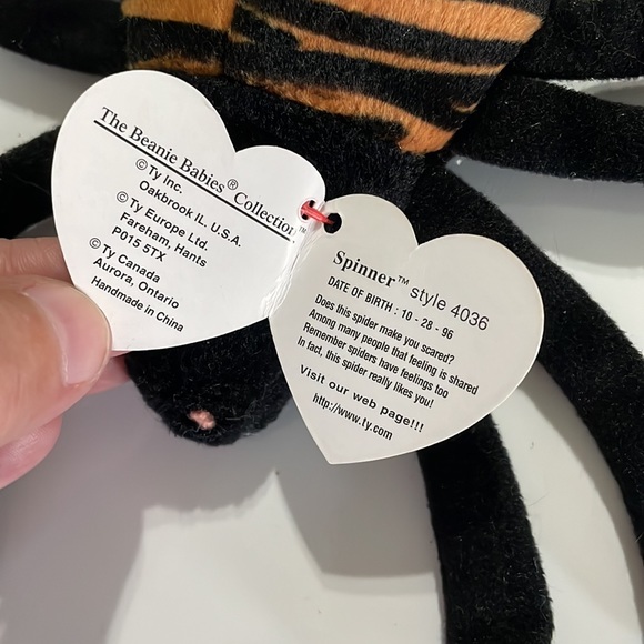 Ty Beanie Baby * Spinner * Spider * Date of Birth: Oct 28, 1996 - Picture 4 of 8